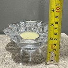 Diamond Star Leaded Crystal Glass 6 Place Cone Tea Light Votive Holder 8 5  Euc