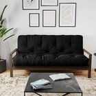 By The Futon Factory 6 Inch Foam Futon Mattress - Solid Black Cover - Queen S   