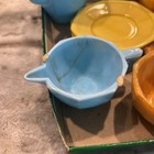Damaged       vintage Mixed Lot 13 Akro Agate Slag Glass Deco Child s Tea Set Dishes