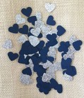 Navy Silver Glitter Heart Confetti Wedding Bridal Baby Shower Table Decor 300pcs