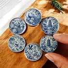 Miniatures Ceramic Delft Blue Plate Chinoiserie Collectors Dollhouse Decor Set 6