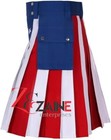 American Flag Kilt - Scottish American Flag Hybrid Kilt For Men s