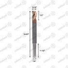 2 Pcs 5 16  3 Flute Carbide 1 4  Shank 4  Overall Long End Mills - Tisin Coated