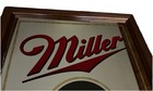 Vtg 80   s Miller Beer Bar Framed Sign Mirror Cold Beer     Made The American Way   