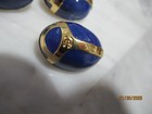 Chanel 5 Buttons Gold Tone   Cobolt Blue 24x18mm  Metal So Pretty Lot 5