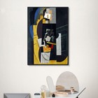 Framed Canvas Giclee Print Art Card Player By Pablo Picasso Wall Art 24 x32 