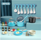 32pcs Kids Play Kitchen Toys Set  Toddlers Pretend Cooking Playset Acccessories