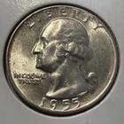1955 D Silver Washington Quarter Uncirculated