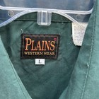Vintage Plains Pearl Snap Shirt Cow Skull Embroidery Large Hunter Green 