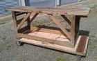 Antique Weathered Primitive Carpenters Work Bench 1900s Era