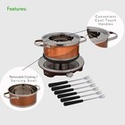 Nutrichef Electric Melting Pot - Fondue Maker W  Dipping Forks  Stainless Steel