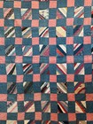 Gorgeous Handmade Antique Late 1800s Patchwork Quilt 64 x78  Indigos   Pinks
