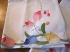 Vintage Cotton Applique Floral Bleeding Heart Pair Of Pillowcases