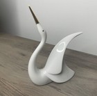 Vintage Mid-century Modern Porcelain Pair Of Swan Figurines 