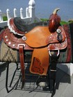 13   Brown Premium Leather Western Barrel Trail Saddle Sqh Bars W Bling Conchos