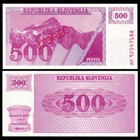 Slovenia 500 Tolarjev  1992  Pick 8s  Specimen  Lot Of 100 Pcs  Unc