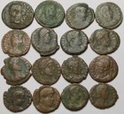 Lot Of 16 Genuine Ancient Roman Coins Constantine  Constantius  Constans  Valens