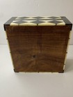 Vintage Trinket Box Black   White Bone Inlay