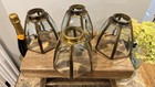 4 Beveled Glass Brass Lamp Shades 5 Inch Hexagon