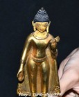 5 5  Old Tibet Bronze 24k Gold Buddhism Padmapani Lokeshvara Tara Buddha Statue