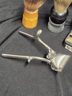 Vtg Gillette Gold Tone Razor Antique Manual Hair Clipper And Rubberset Brush