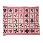 Vintage Handmade Lemoyne Star Quilt Red White Blue 80in X 62in
