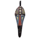 Vintage African Ceremonial Wood Seed Bead Shell Ashanti Ghana Tribal Mask