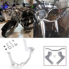 Chrome Spot Fog Passing Light Bar Mount Bracket For Harley Softail Fatboy 94-13