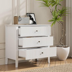 Large White 3 Drawer Dresser  Painted 30 Inch Tall Wood Nightstand With Storage 