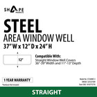 37 In  X 12 In  X 24 In  Steel Straight Area Window Well