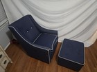 Davinci Owen Swivel Glider Recliner Chair - Nursery Rocker  Blue