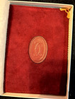 Vintage Cartier Burgundy Suede Unused Travel Passport Wallet