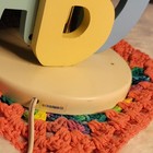 Vtg Cn Burman Co Abc Alphabet Nursery Lamp With Shade Yellow Blue Cream