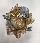 Silver Gold Rose Calla Lily Real Touch Bridal Wedding Bouquet Accessories