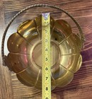Brass Scalloped Basket Footed Bowl  Twisted Rope Handle