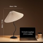 Small Pleated Table Lamp  Bedside Nightstand Lamp With Beige Lampshade Black    