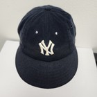 Vintage New York Yankees Hat Cap Fitted Mens 7 3 8 Blue Mlb Baseball Wool 60s
