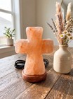 Himalayan Salt Lamp Cross Natural Salt Light Decorative Home Decor Cross Lamp