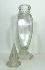 Vtg 4 Sided 15 75    Bullet Shaped Glass Apothecary Jar Octagonal Foot Tiffin
