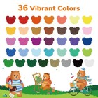 Jupitearth Silky Crayons For Toddlers 1-3  36 Colors Twist Crayons  Non-toxic 