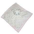 Forever Baby Pink White Polka Dot Bunny Blanket Soft Security Lovey