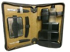 Nice Lg  Vintage Men   s Black Leather Traveling Vanity Grooming Kit Case W Zipper