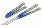 5 5  Training Butterfly Balisong Practice Blue Gradient Flip Trick Toy Blunt
