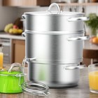 4 5 Quart Stainless Steel Steam Juicer For Fruits   Vegetables  3-pot System