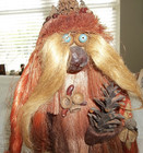 Vintage With Tag Large 13  Ken Arensbak Handmade Folk Art Troll With Basket