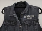 Very Rare Htf Motley Crue Final Tour Black Denim Biker Vest - Final Shows La