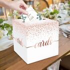 1 Pack White And Rose Gold Card Box For Party 8 7  White Gift Card Box Money Box