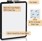 - Dry Erase Board  14    X 11    With A Black Dry Erase Marker  Black Frame  Small M