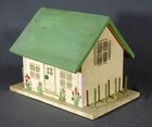 Antique Wooden Folk Art House Shaped Sewing Box Handmade Primitive
