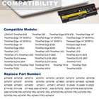    6 9 Cells Battery For Lenovo Thinkpad T410 T420 T510 T520 Sl410 Sl510 E40 E50